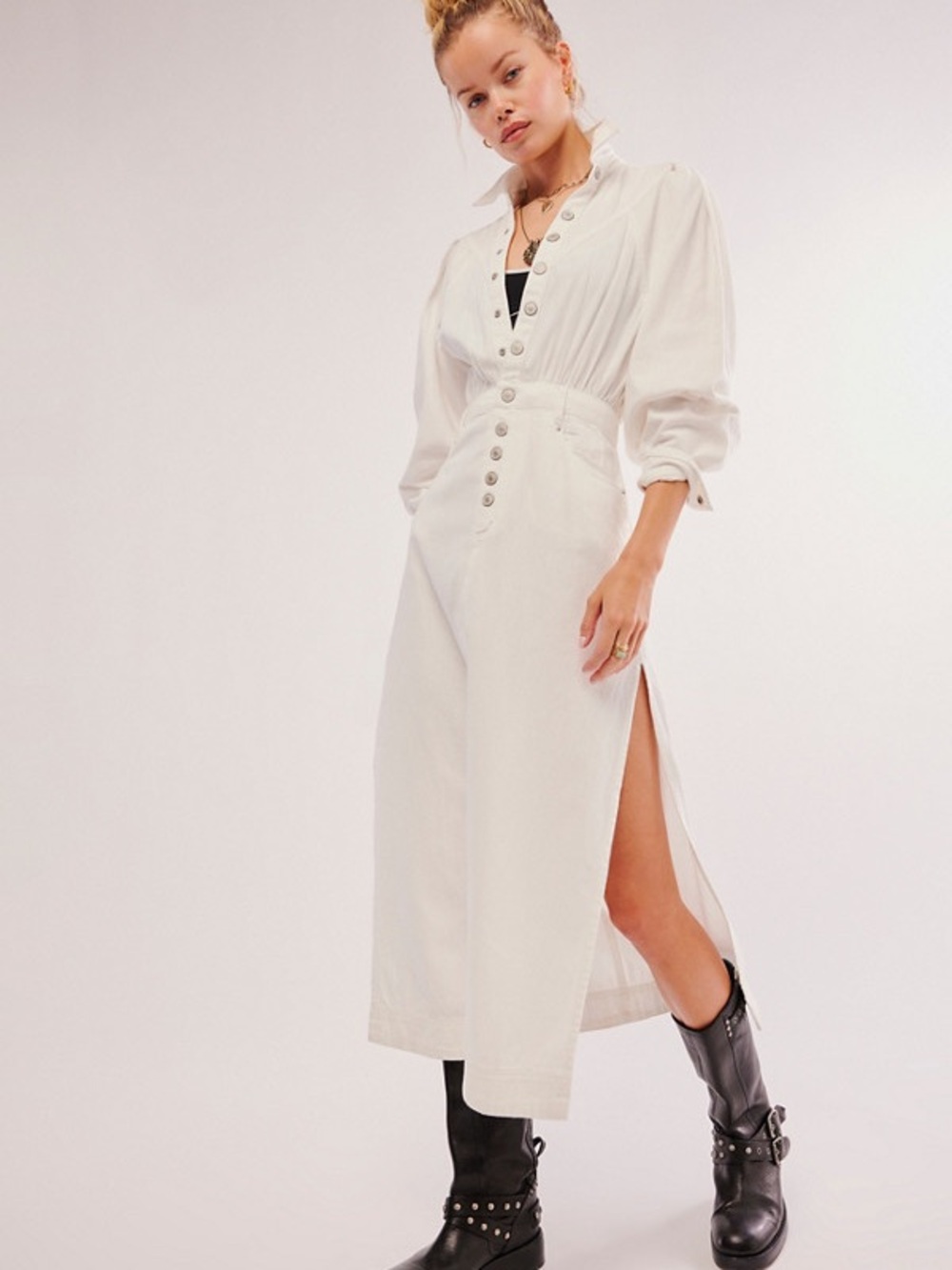 FREE PEOPLE NWOT MAD LOVE DENIM DRESS LARGE